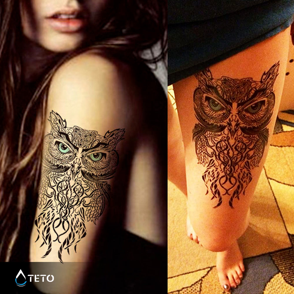 Modrooka sova - TETO Začasne Tetovaže