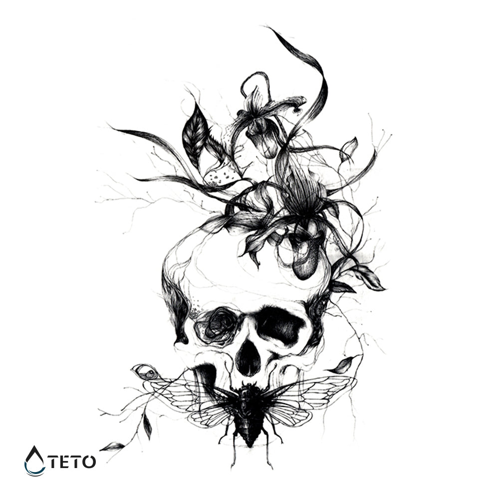 Grozljiva lobanja - TETO Začasne Tetovaže