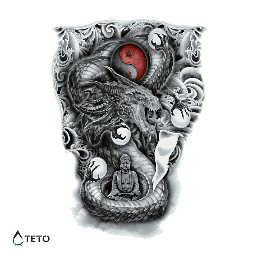 Yin-yang kača - TETO Začasne Tetovaže