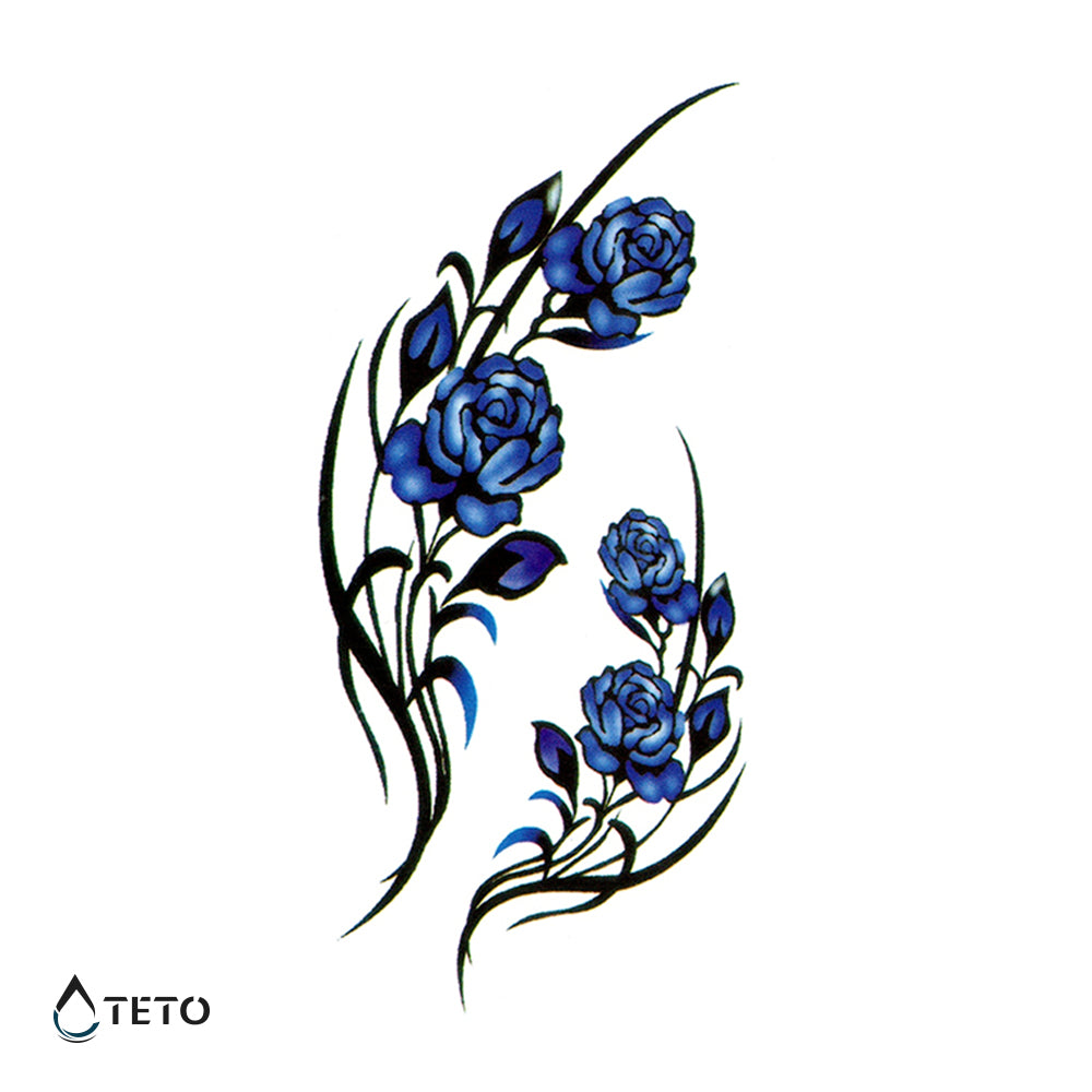 Modre vrtnice - Set - TETO Začasne Tetovaže