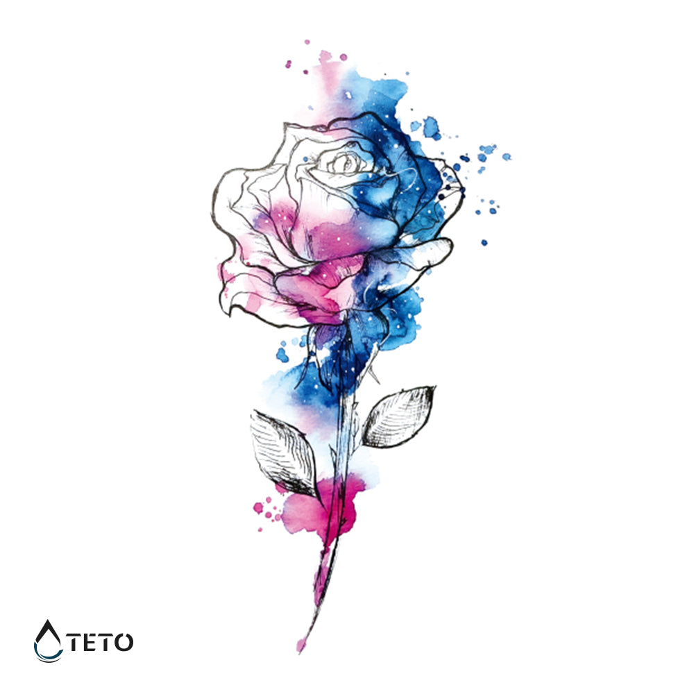 Vrtnica v akvarelu - TETO Začasne Tetovaže