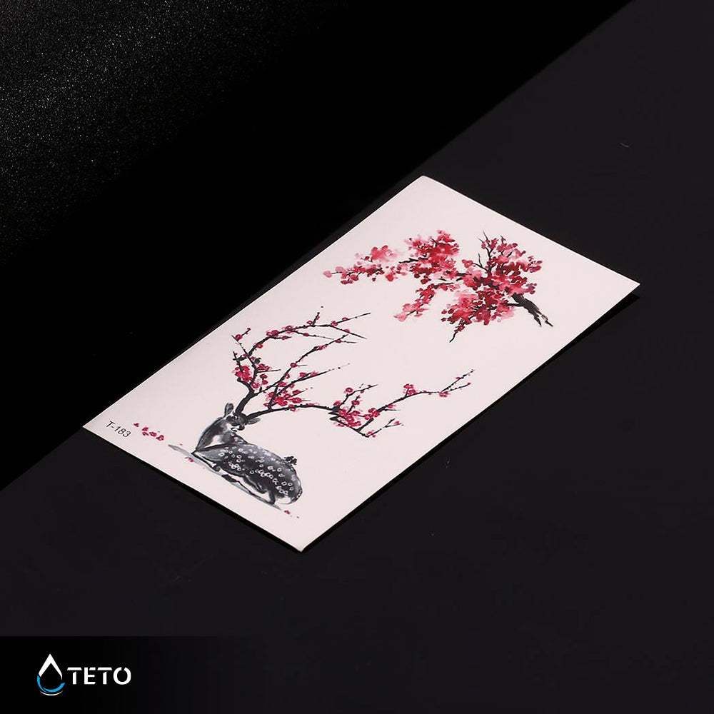 Jeleni okopani v rožah - Set - TETO Začasne Tetovaže