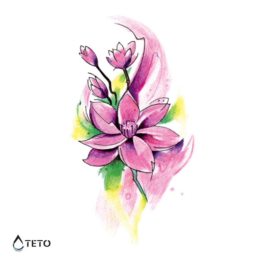 Rožnata roža - TETO Začasne Tetovaže