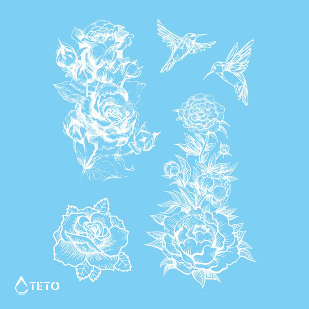 Bele vrtnice - Set - TETO Začasne Tetovaže