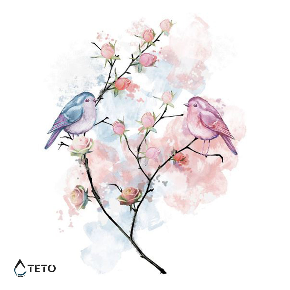 Romantične ptičke - TETO Začasne Tetovaže