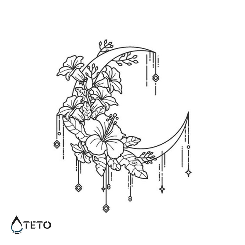 Tropska luna – Poltrajne - TETO Začasne Tetovaže