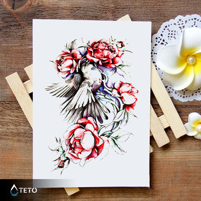 Ptica z rožami - TETO Začasne Tetovaže