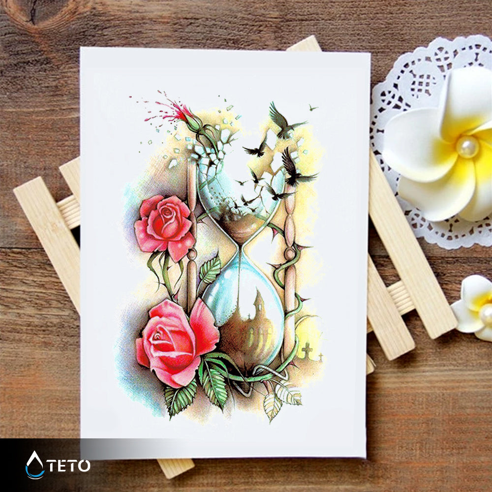 Peščena ura z rožo