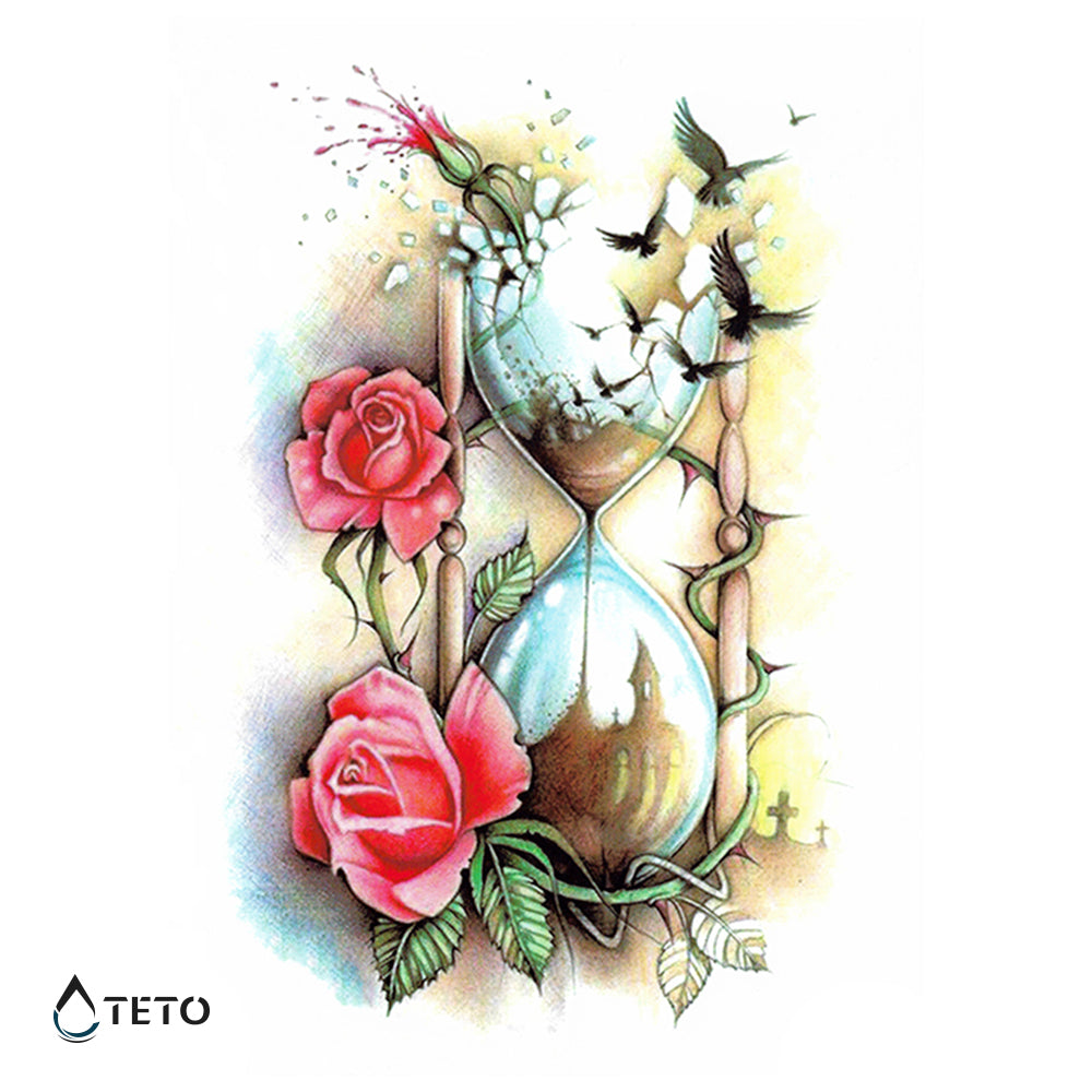 Peščena ura z rožo