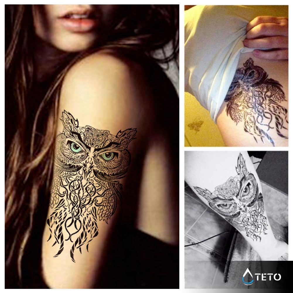 Modrooka sova - TETO Začasne Tetovaže