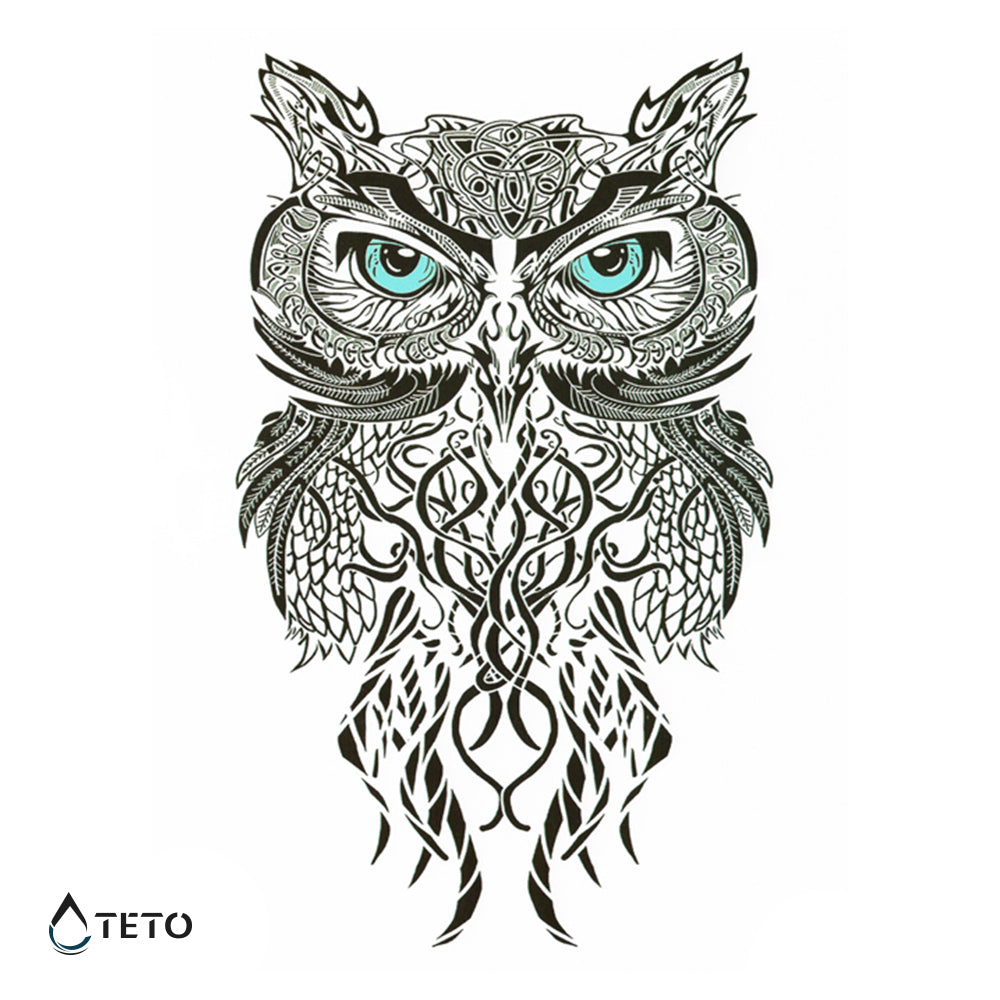 Modrooka sova - TETO Začasne Tetovaže