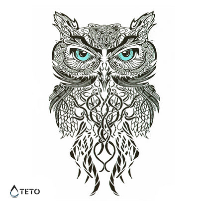 Modrooka sova - TETO Začasne Tetovaže
