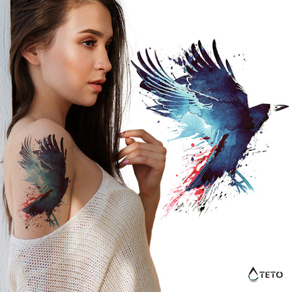 Ptica v akvarelu - TETO Začasne Tetovaže