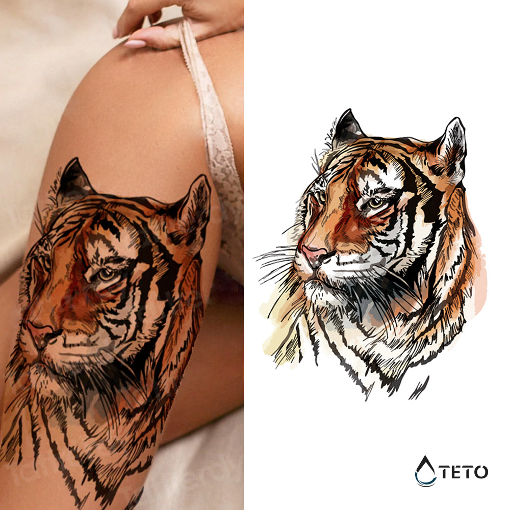 Narisan tiger - TETO Začasne Tetovaže