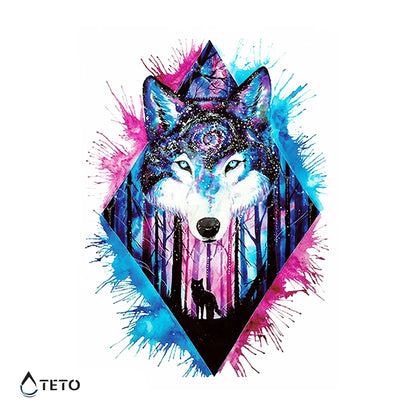 Volk iz mističnega gozda - TETO Začasne Tetovaže