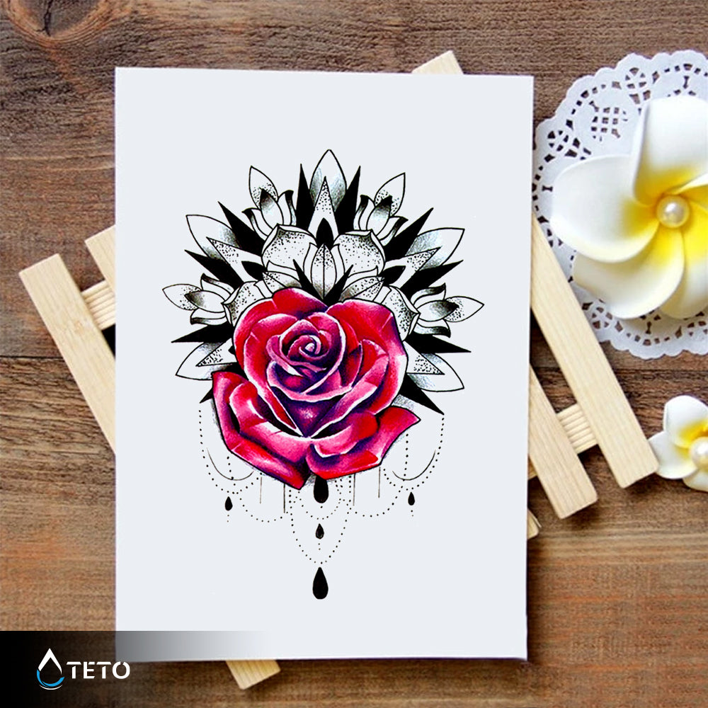 Roža z mandalo - TETO Začasne Tetovaže