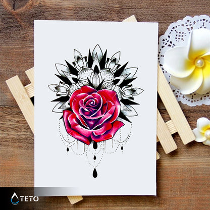 Roža z mandalo - TETO Začasne Tetovaže