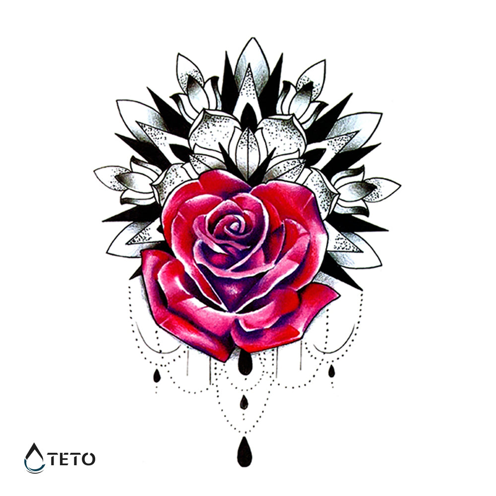 Roža z mandalo - TETO Začasne Tetovaže
