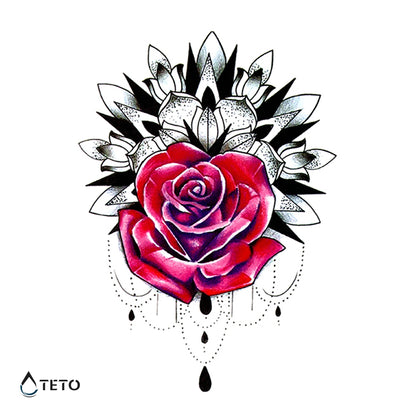 Roža z mandalo - TETO Začasne Tetovaže