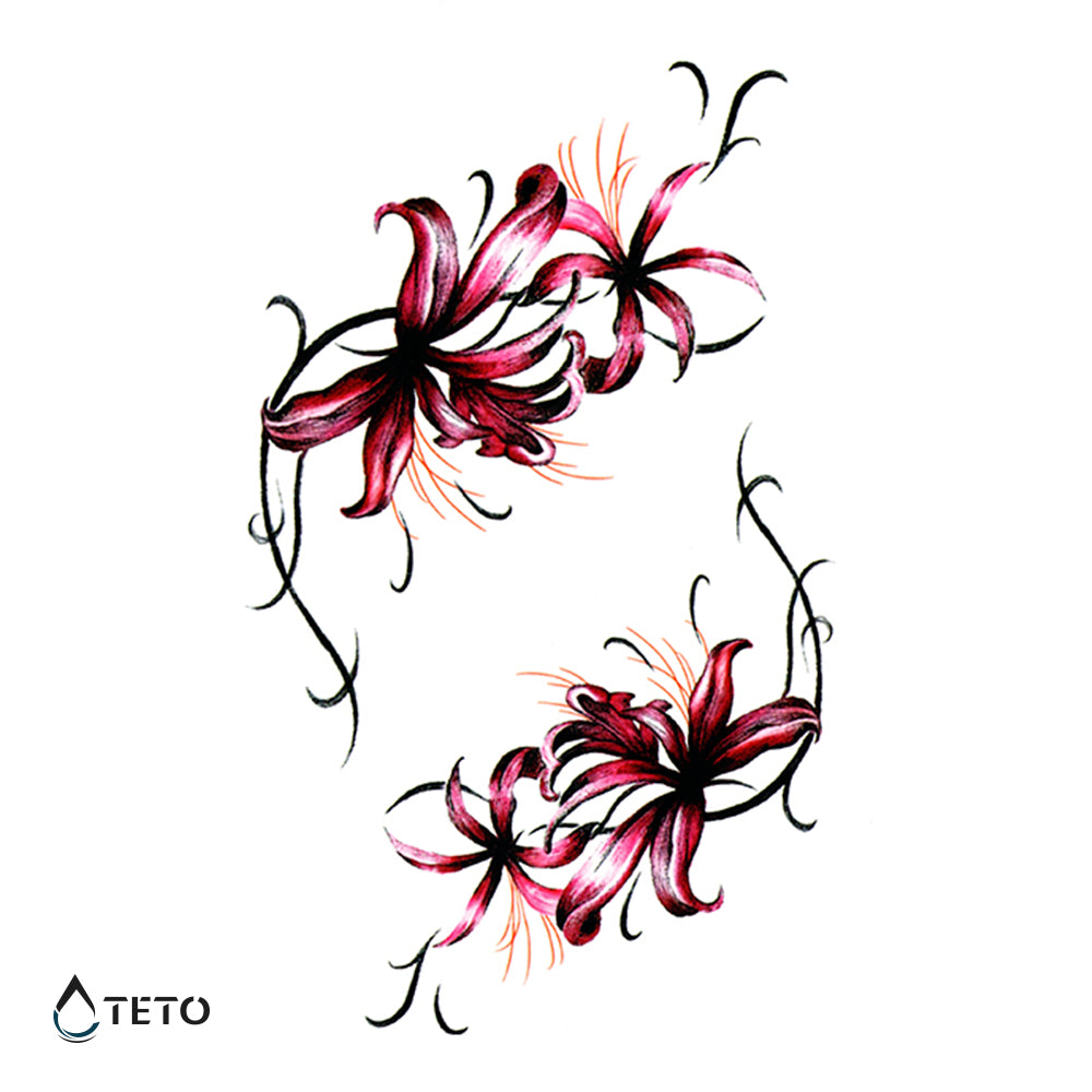 Rdeče rože - Set - TETO Začasne Tetovaže