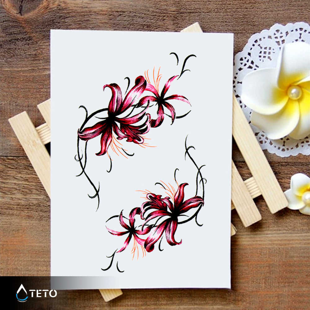 Rdeče rože - Set - TETO Začasne Tetovaže