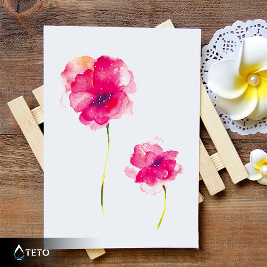 Akvarelne rože - Set - TETO Začasne Tetovaže