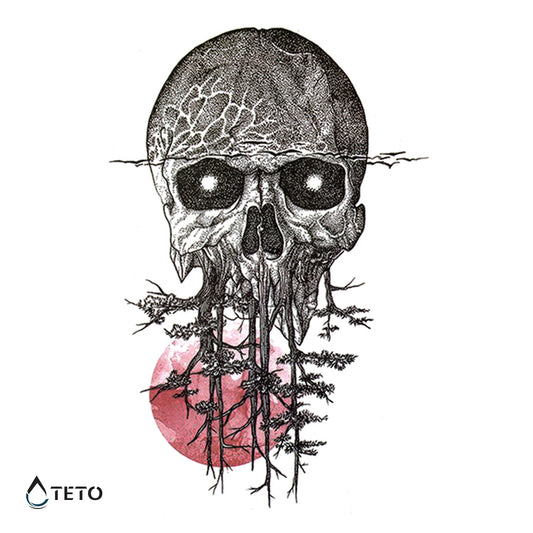 Lobanja z drevesi - TETO Začasne Tetovaže