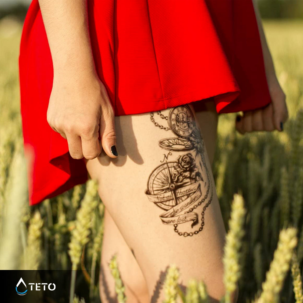 Kompas in ura - TETO Začasne Tetovaže