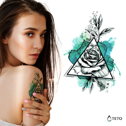 Modra vrtnica v trikotniku - TETO Začasne Tetovaže