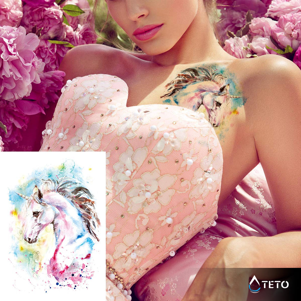 Romantični samorog - TETO Začasne Tetovaže