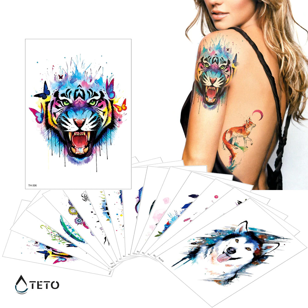 Tiger z metulji - TETO Začasne Tetovaže
