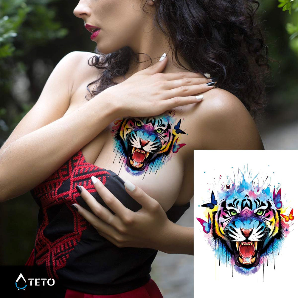Tiger z metulji - TETO Začasne Tetovaže
