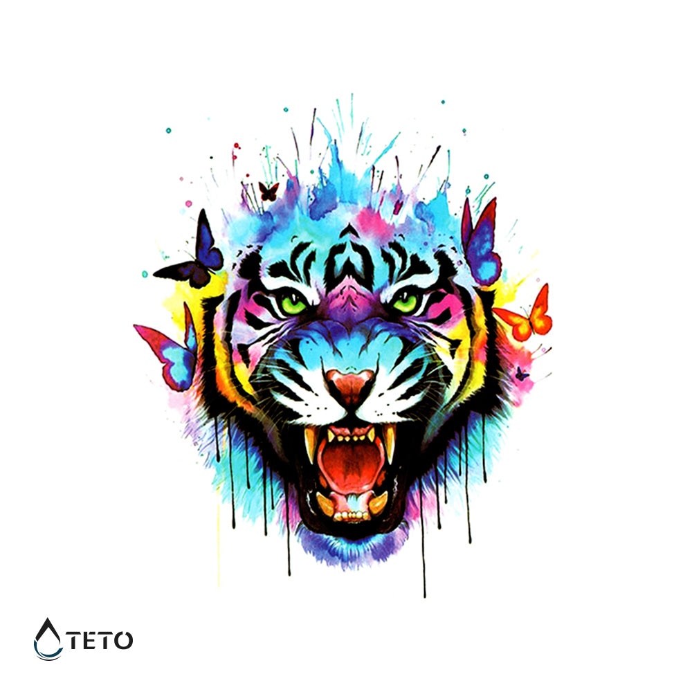 Tiger z metulji - TETO Začasne Tetovaže