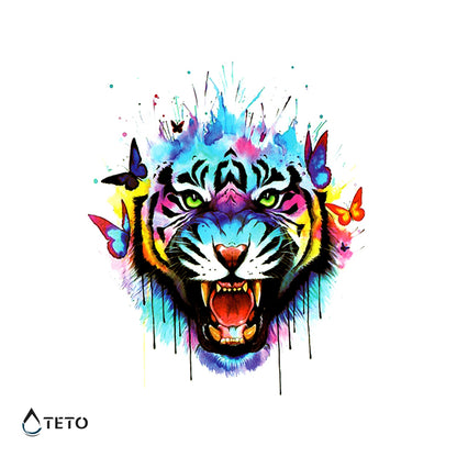 Tiger z metulji - TETO Začasne Tetovaže
