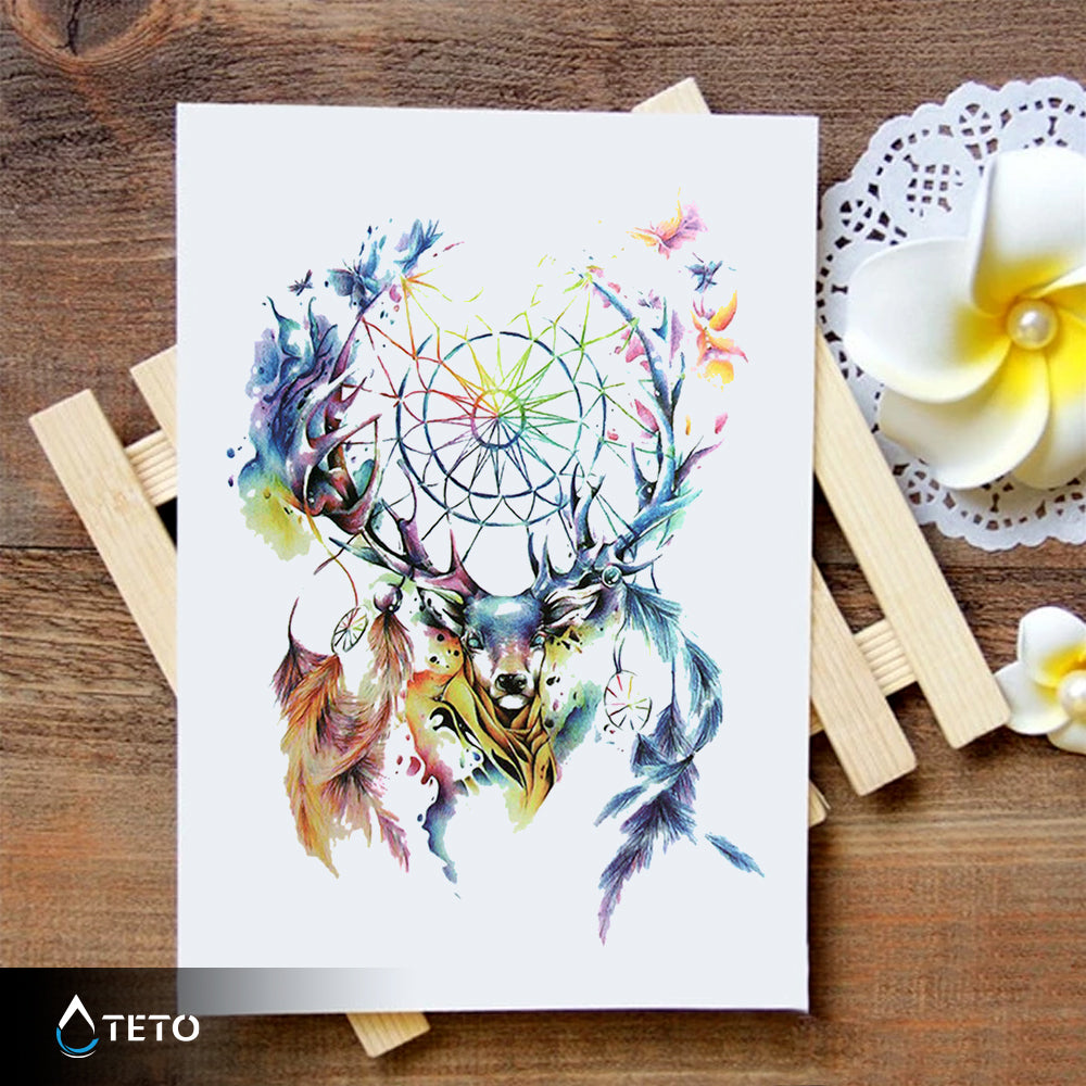 Jelen z lovilcem sanj - TETO Začasne Tetovaže