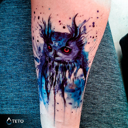 Modra sova - TETO Začasne Tetovaže