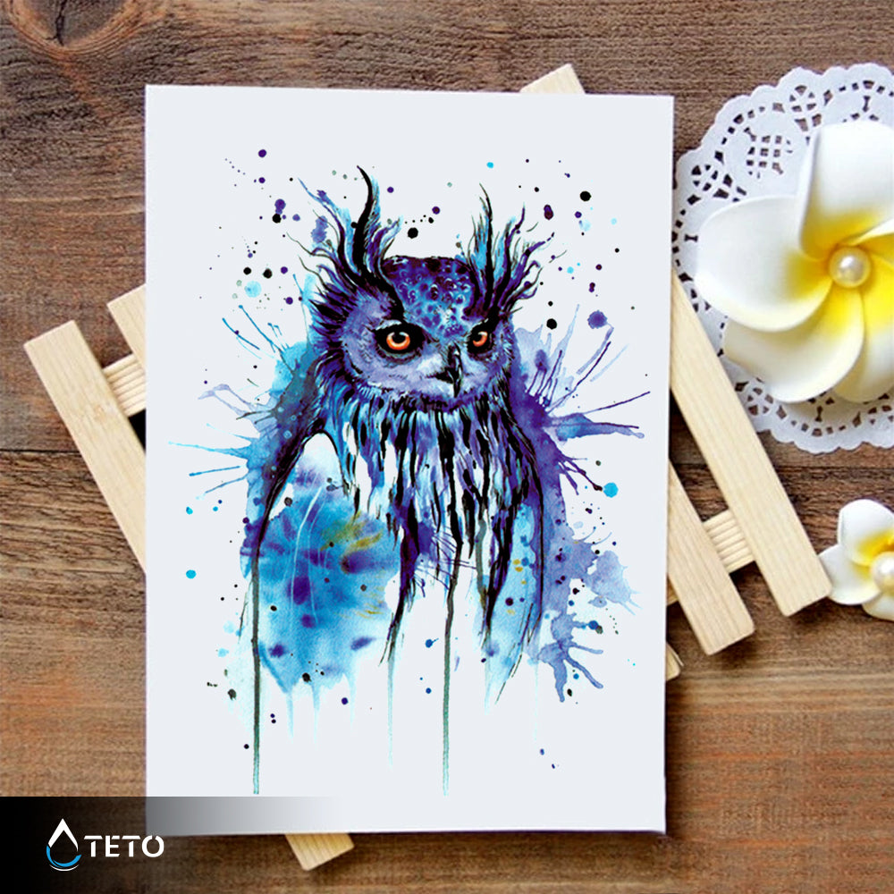 Modra sova - TETO Začasne Tetovaže