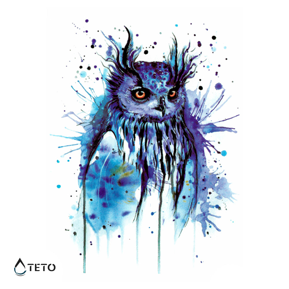 Modra sova - TETO Začasne Tetovaže