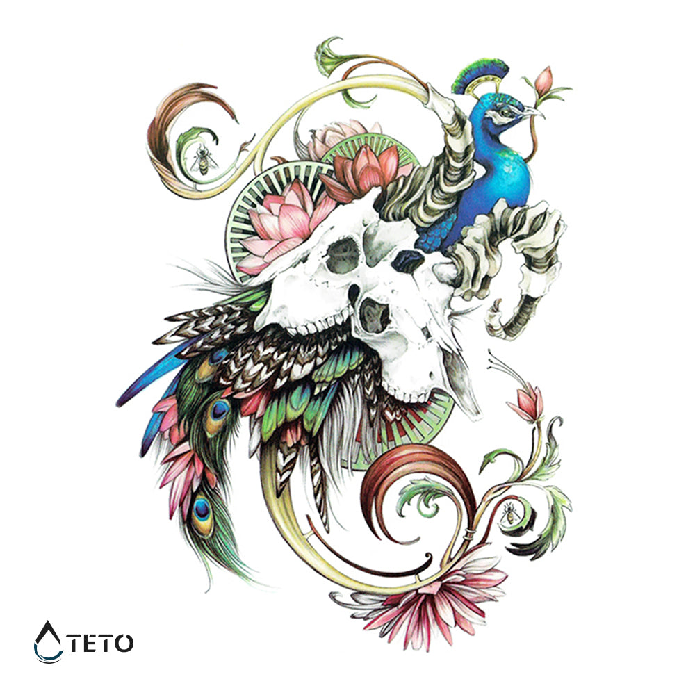 Pav z lobanjami - TETO Začasne Tetovaže