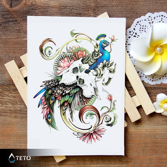 Pav z lobanjami - TETO Začasne Tetovaže