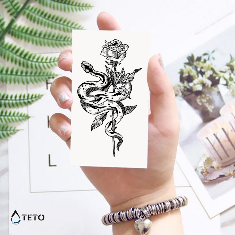 Kača z vrtnico - TETO Začasne Tetovaže