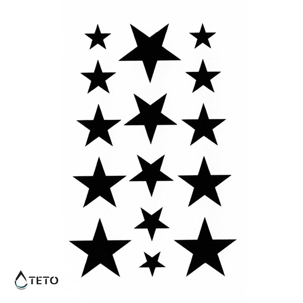 Črne zvezde - Set - TETO Začasne Tetovaže