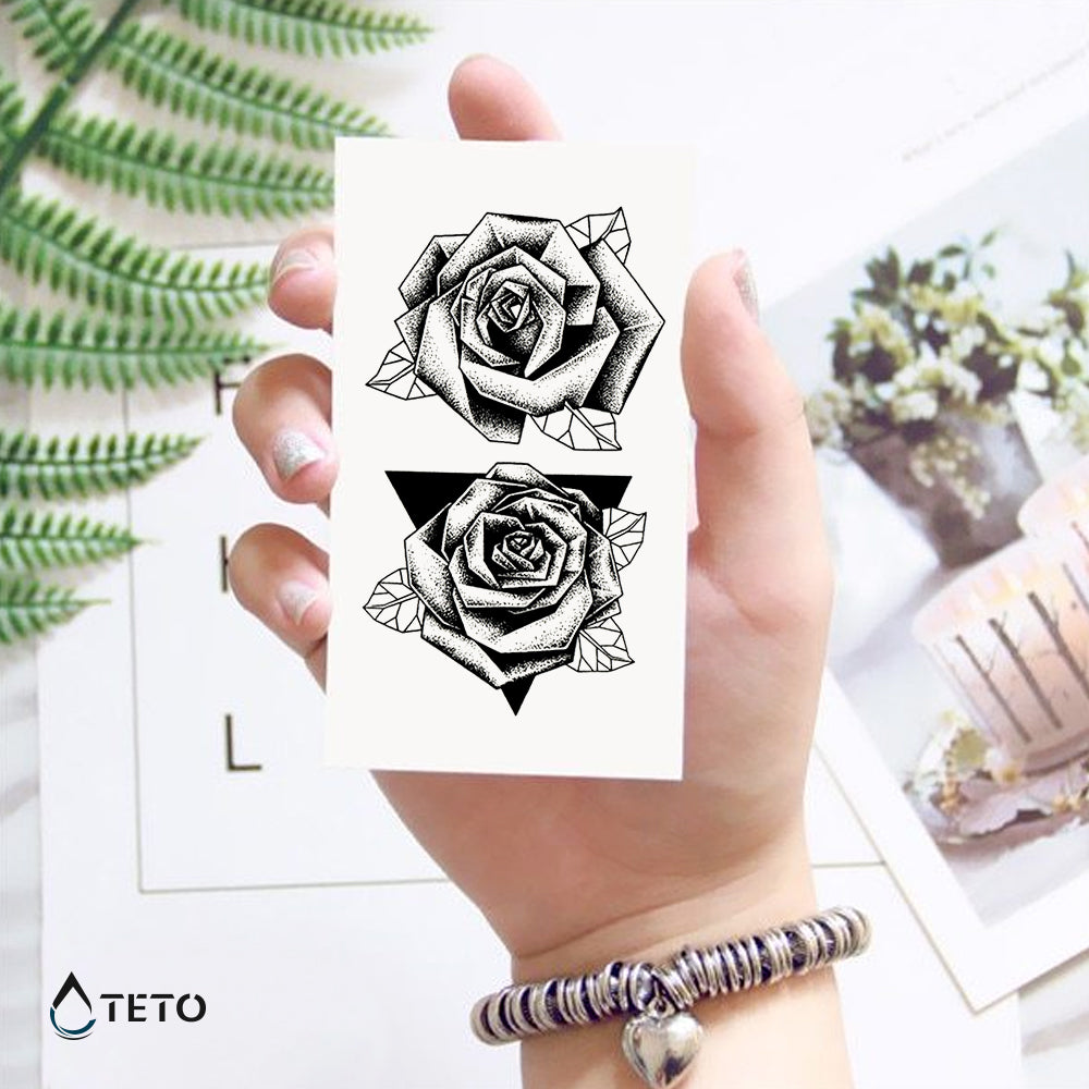 Geometrijske vrtnice v trikotniku - Set - TETO Začasne Tetovaže