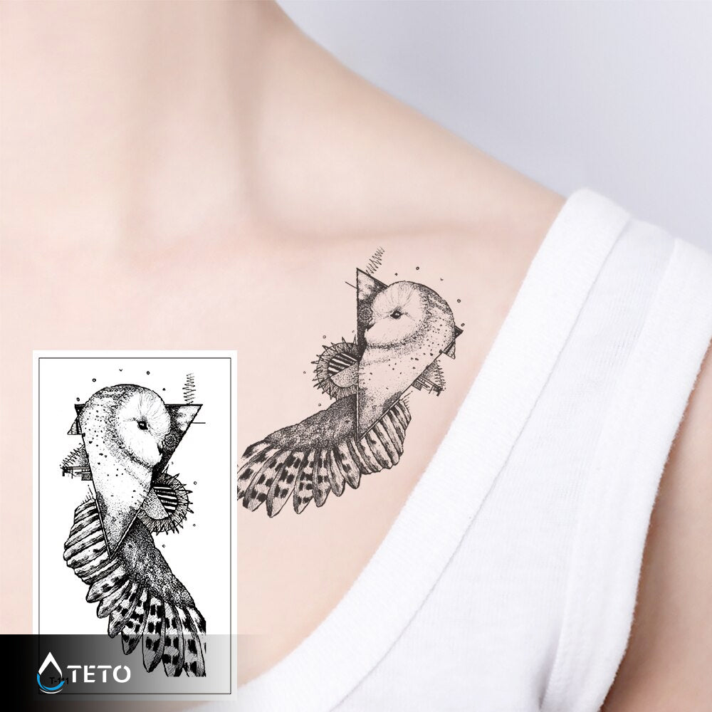 Sova v trikotniku - TETO Začasne Tetovaže