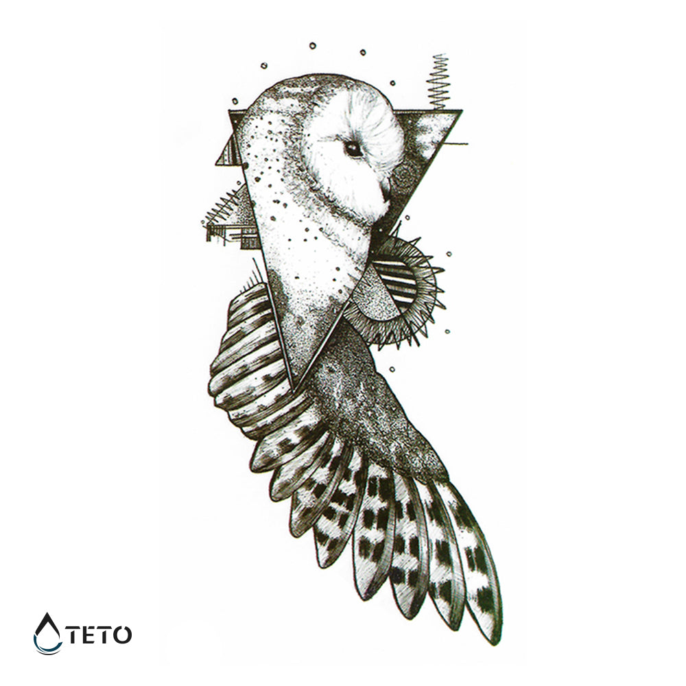 Sova v trikotniku - TETO Začasne Tetovaže