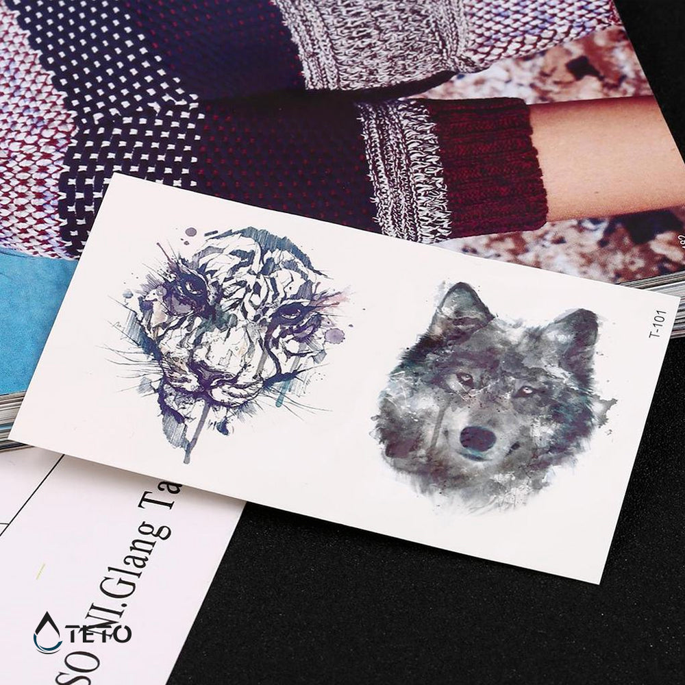 Tiger in volk - Set - TETO Začasne Tetovaže