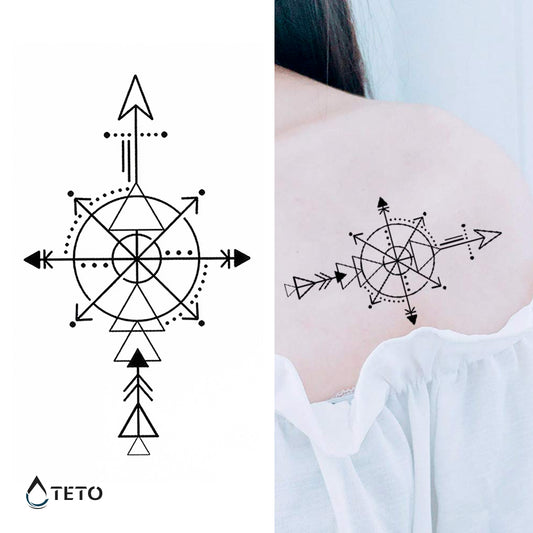 Puščice na kompasu - TETO Začasne Tetovaže