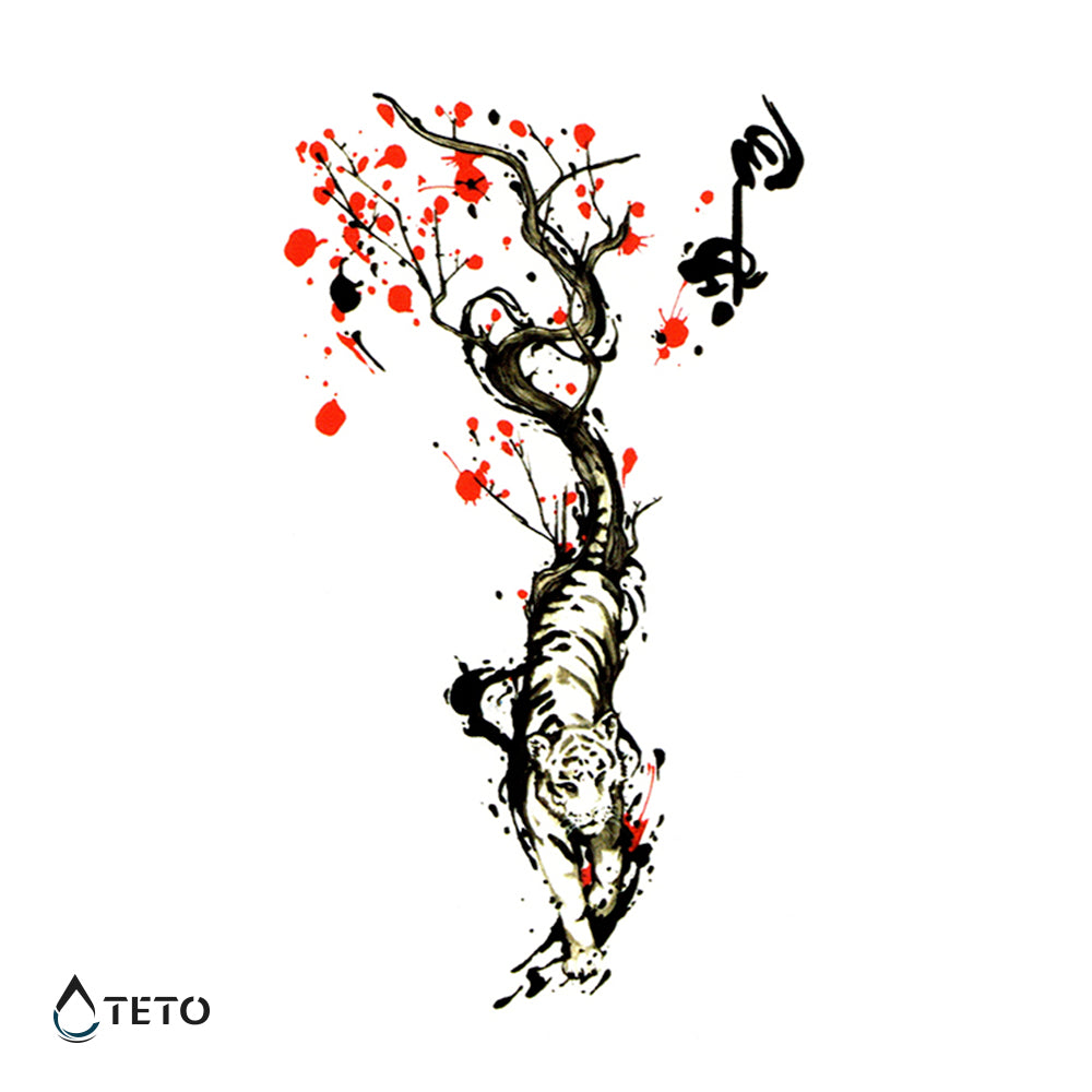 Romantični tiger - TETO Začasne Tetovaže