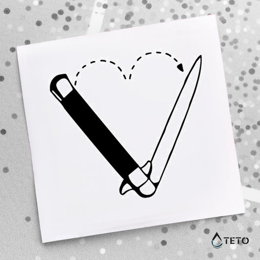 Srčni nož - TETO Začasne Tetovaže