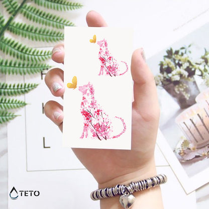 Maček iz rož - Set - TETO Začasne Tetovaže